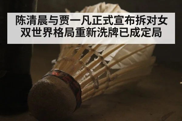 陈清晨与贾一凡正式宣布拆对女双世界格局重新洗牌已成定局